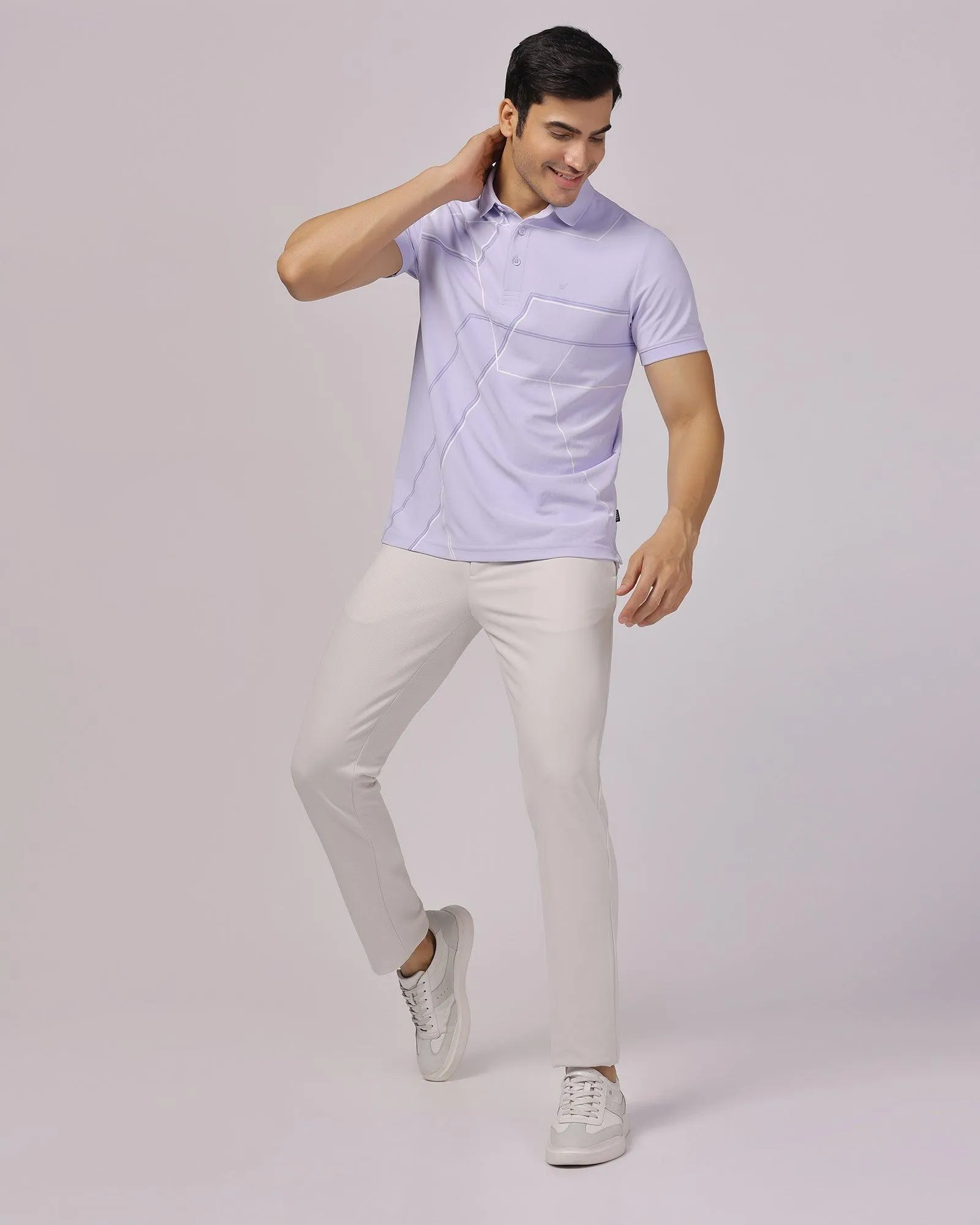 TechPro Polo Lilac Printed T-Shirt - Crocs