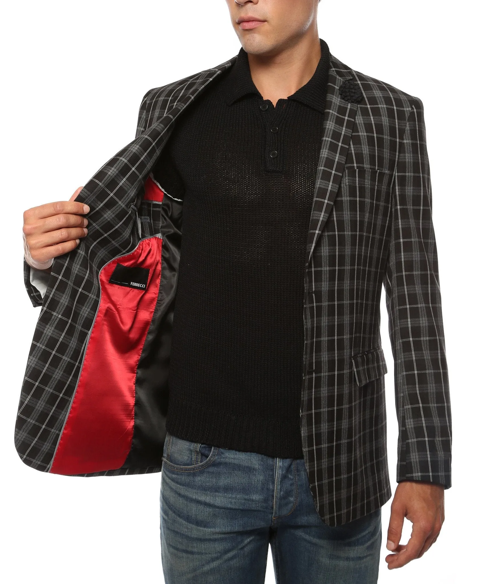 The Alton Plaid Slim Fit Mens Blazer