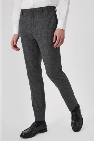 Uptown Slim Fit Grey Wool Trousers - ARCHIVE