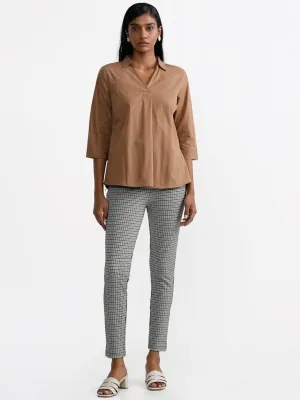 Wardrobe Houndstooth Off-White Straight Trousers