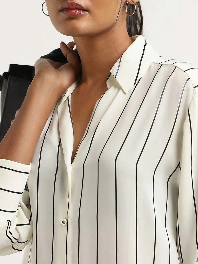 Wardrobe Off White Striped Shirt