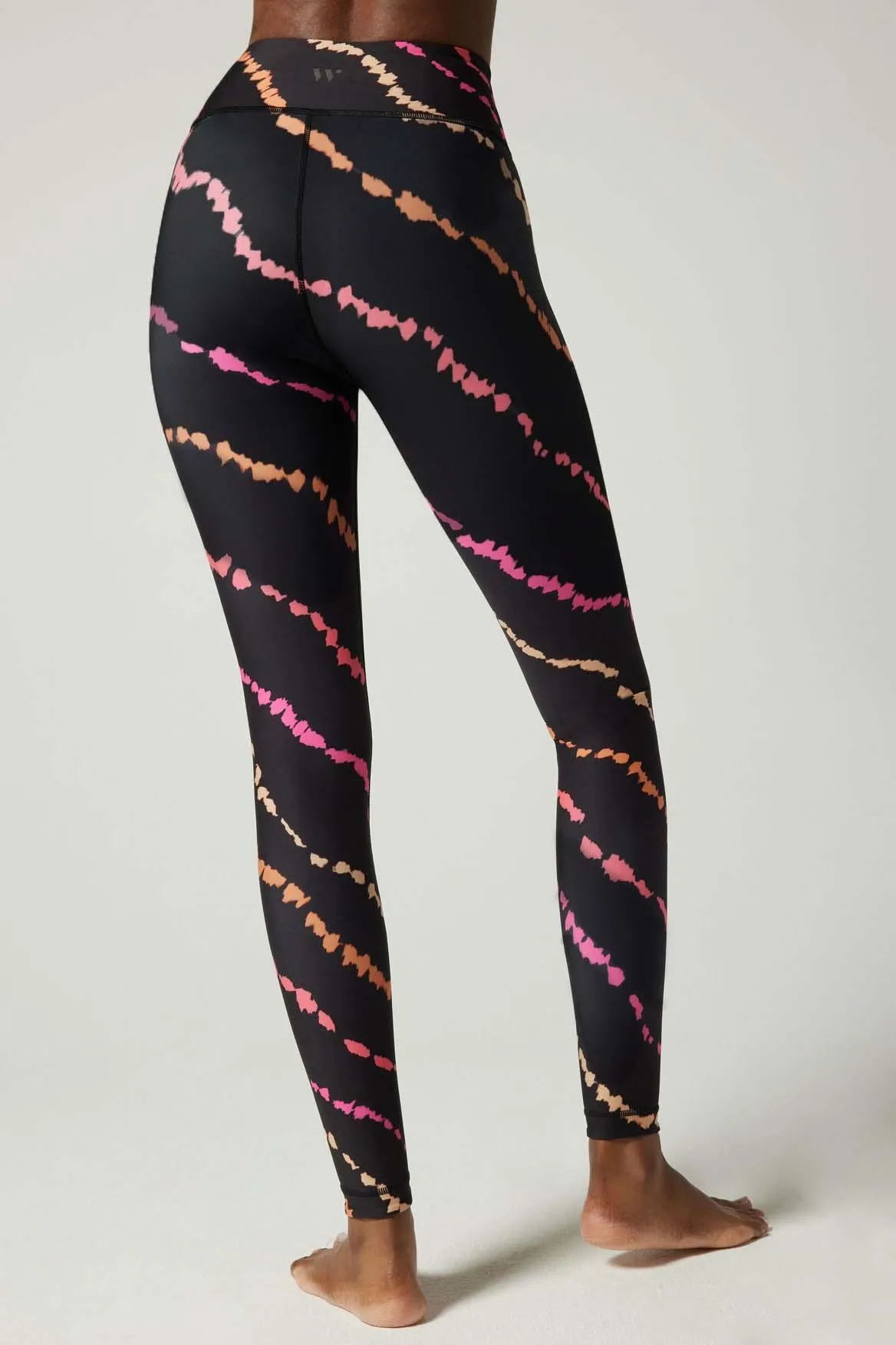 Wear It To Heart Aria Reversible Legging - Diagonal Tie Dye Black Multi