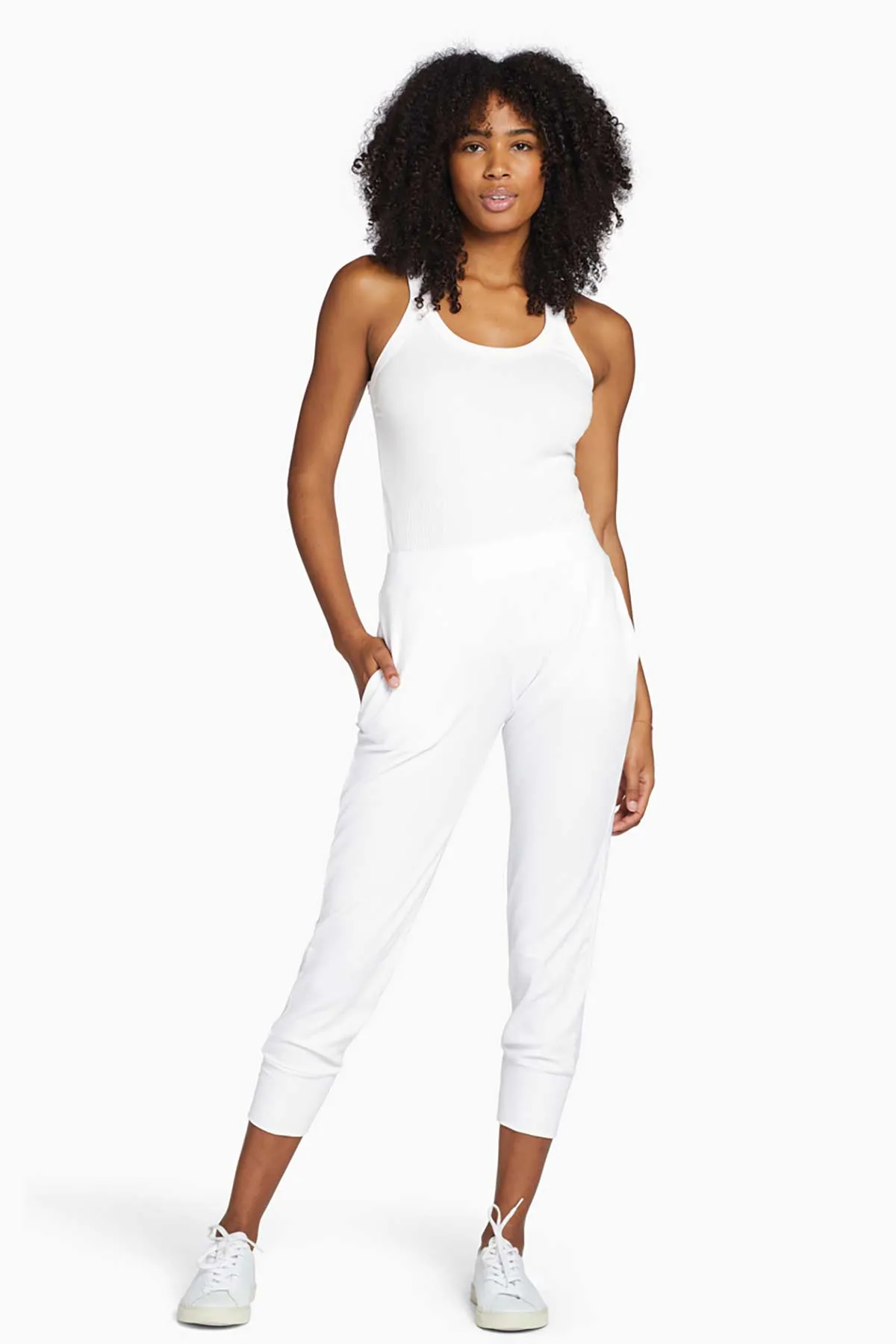 West Pant - White Organic Rib