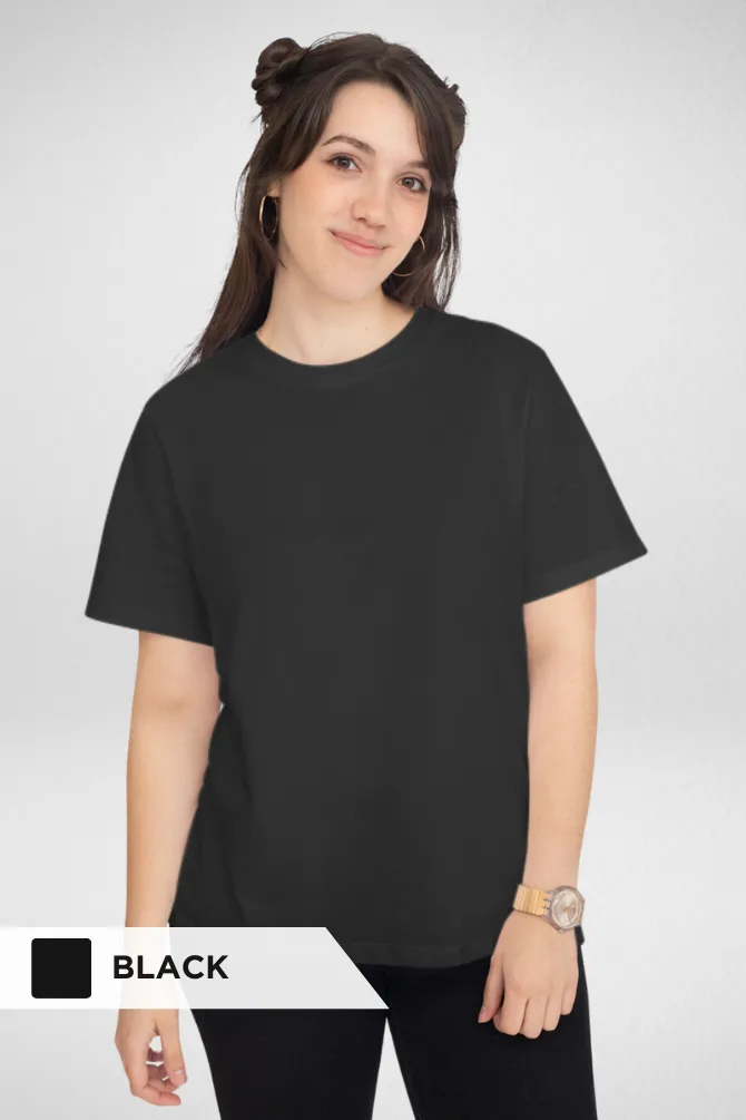 White and Black Plain T-shirts Combo for Women