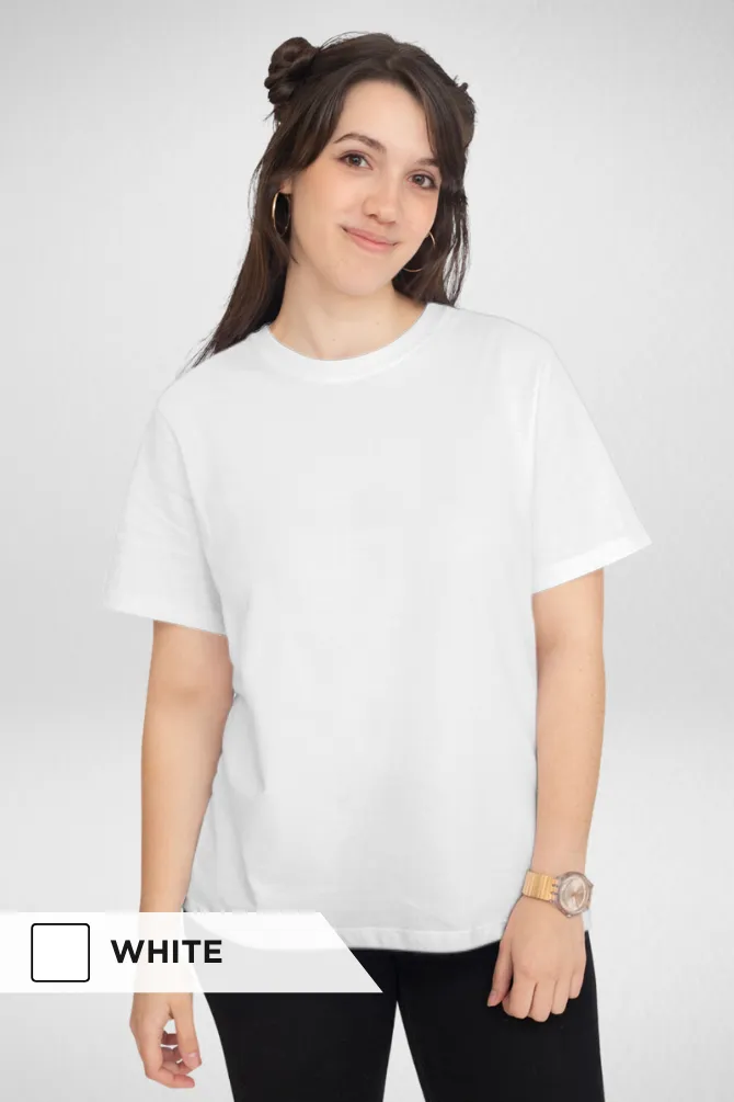 White and Black Plain T-shirts Combo for Women