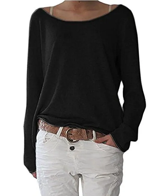 Women's Beautiful Versatile Solid Color Knit Blouses