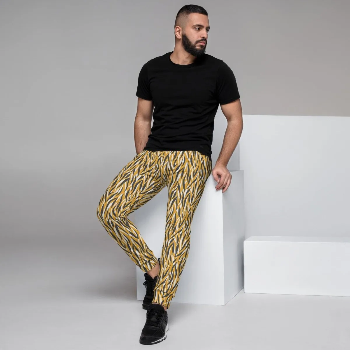 Yellow Animal Print Men's Street Joggers