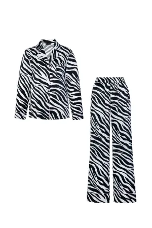 Zebra Print Silk Pyjama Set