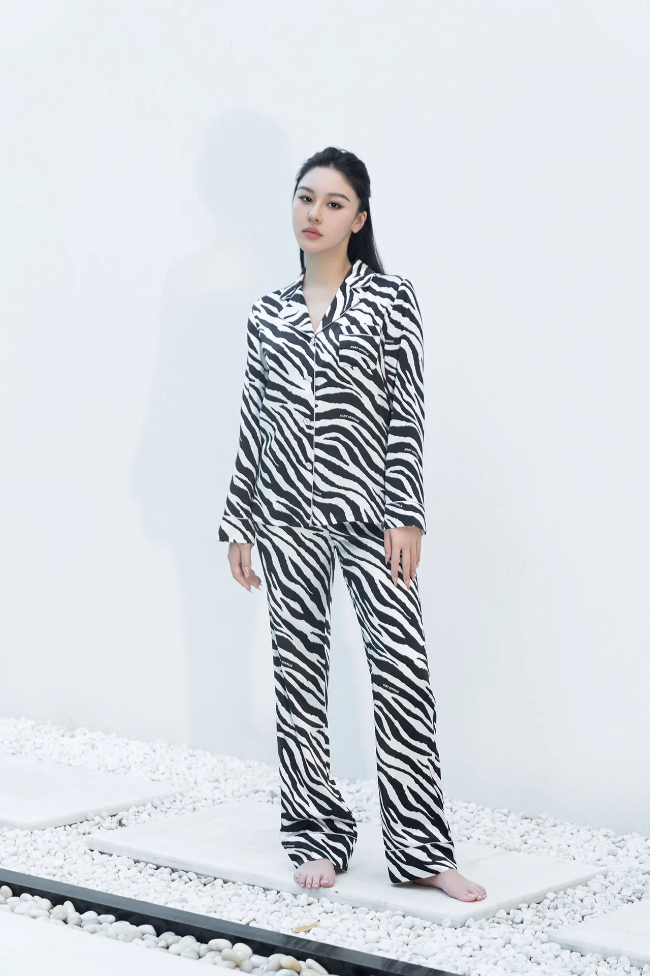 Zebra Print Silk Pyjama Set