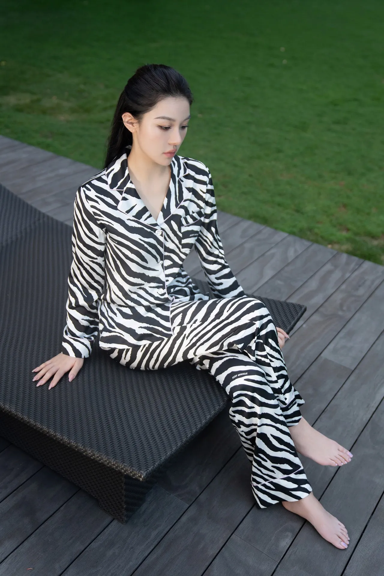 Zebra Print Silk Pyjama Set